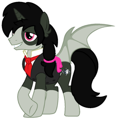 Size: 878x932 | Tagged: safe, artist:piñita, oc, oc:zalam, demon, demon pony, simple background, two-tone coat, vector, white background