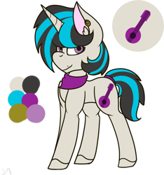 Size: 954x1020 | Tagged: safe, artist:king-justin, oc, oc only, oc:banjo strings, guitar, male, simple background, solo, stallion, white background