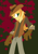 Size: 450x650 | Tagged: safe, artist:frostedwarlock, derpibooru import, braeburn, clothes, cowboy hat, humanized, male, pants, simple background, solo, two toned hair