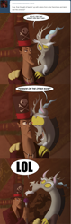 Size: 1107x3506 | Tagged: safe, artist:peachiekeenie, derpibooru import, discord, comic, crossover, discorderlyconduct, disney, doctor facilier, dr.facilier, shadow, tumblr