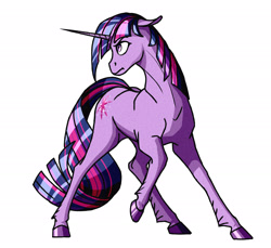 Size: 2430x2226 | Tagged: safe, artist:akweer, twilight sparkle, unicorn twilight, pony, unicorn, female, floppy ears, mare, serious, serious face, simple background, solo, white background