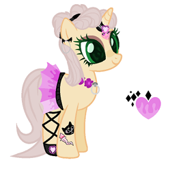 Size: 365x366 | Tagged: safe, artist:bluemoondiancie, artist:lavaroses, artist:melodysweetheart, oc, oc only, oc:pastel goth (ice1517), pony, unicorn, base used, choker, clothes, ear piercing, earring, female, fishnet stockings, goth, heart, horn ring, icey-verse, jewelry, magical lesbian spawn, mare, miniskirt, offspring, parent:lily lace, parent:sunshine smiles, parents:sunlace, pastel goth, piercing, shoes, simple background, skirt, solo, tattoo, white background