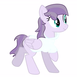 Size: 3200x3200 | Tagged: safe, artist:biitt, artist:macadoptables, oc, oc only, oc:sweetie pie (ice1517), pegasus, pony, base used, clothes, female, hoodie, icey-verse, magical lesbian spawn, mare, next generation, offspring, parent:maud pie, parent:sugarcoat, parents:maudcoat, simple background, solo, white background