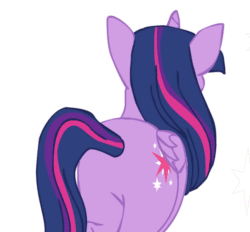 Size: 726x675 | Tagged: safe, artist:skitea, twilight sparkle, twilight sparkle (alicorn), alicorn, pony, animated, butt, female, frame by frame, horses are sexy, plot, simple background, solo, white background