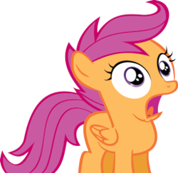 Size: 256x249 | Tagged: safe, scootaloo, pegasus, pony, cropped, female, filly, open mouth, shocked, simple background, solo, vector, white background