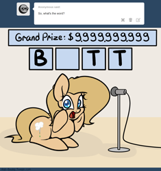 Size: 1280x1360 | Tagged: safe, artist:slavedemorto, oc, oc only, oc:backy, butts, solo, tumblr, wheel of fortune