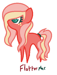 Size: 274x360 | Tagged: safe, artist:kiarasupernova, oc, oc only, earth pony, pony, adoptable, blank flank, female, freckles, mare, offspring, parent:big macintosh, parent:fluttershy, parents:fluttermac, pointy ponies, simple background, solo, two toned mane, unnamed oc, white background