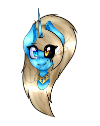 Size: 566x711 | Tagged: safe, artist:chazmazda, oc, oc only, oc:charlie gallaxy-starr, alicorn, bust, doodle, heterochromia, highlight, horn, portrait, shade, shading, simple background, sketch, solo, white background