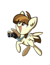 Size: 629x811 | Tagged: dead source, safe, artist:spaerk, derpibooru import, featherweight, pegasus, pony, camera, colt, male, open mouth, solo