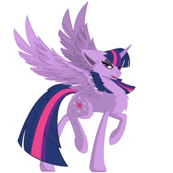 Size: 1500x1500 | Tagged: safe, artist:fakkom, twilight sparkle, twilight sparkle (alicorn), alicorn, pony, bedroom eyes, simple background, white background