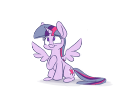 Size: 2000x1500 | Tagged: safe, artist:heir-of-rick, twilight sparkle, twilight sparkle (alicorn), alicorn, pony, colored sketch, cute, female, looking up, mare, simple background, sketch, smiling, solo, spread wings, white background, wings