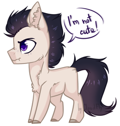 Size: 1280x1346 | Tagged: safe, artist:cloud-fly, oc, earth pony, pony, colt, i'm not cute, male, simple background, solo, white background