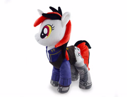 Size: 3916x2988 | Tagged: safe, artist:planetplush, oc, oc only, oc:blackjack, pony, unicorn, fallout equestria, fallout equestria: project horizons, clothes, female, mare, plushie, simple background, solo, white background