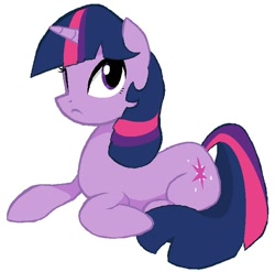 Size: 692x685 | Tagged: safe, artist:dragonlor01, twilight sparkle, unicorn twilight, pony, unicorn, female, mare, prone, simple background, solo, white background