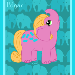 Size: 900x900 | Tagged: safe, artist:helllemur, elephant, g1, edgar, g1 to g4, generation leap