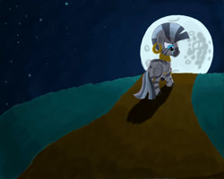 Size: 1500x1200 | Tagged: safe, artist:grennadder, zecora, zebra, crying, moon, sad