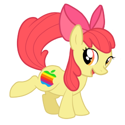 Size: 1000x1000 | Tagged: safe, artist:perfectpinkwater, apple bloom, earth pony, apple bloom's bow, female, filly, hair bow, red mane, yellow coat