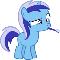 Size: 6000x6025 | Tagged: safe, artist:flizzick, derpibooru import, minuette, absurd resolution, brushie, filly, simple background, solo, toothbrush, transparent background, vector