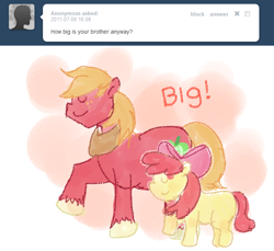 Size: 684x627 | Tagged: safe, artist:votum, apple bloom, big macintosh, earth pony, pony, ask apple bloom, male, stallion