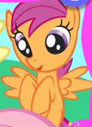 Size: 400x548 | Tagged: safe, scootaloo, adventures in ponyville, derp, quality, solo