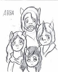 Size: 728x891 | Tagged: safe, artist:tateshaw, abba, agnetha fältskog, anni-frid lyngstad, band, music, ponified