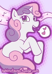 Size: 420x600 | Tagged: safe, artist:nakioutsuno, derpibooru import, sweetie belle, pony, unicorn, female, filly, solo