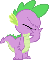 Size: 3779x4599 | Tagged: safe, artist:chromadancer, spike, dragon, facepalm, simple background, transparent background, vector