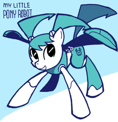 Size: 600x620 | Tagged: safe, artist:sukaponta, derpibooru import, robot, crossover, jenny wakeman, my life as a teenage robot, pixiv, ponified