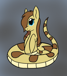 Size: 912x1035 | Tagged: safe, artist:metalaura, oc, oc only, oc:hissyfit, lamia, original species, snake, cute, solo