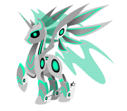 Size: 1600x1389 | Tagged: safe, artist:hexfloog, oc, oc only, alicorn, pony, robot