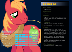 Size: 1100x800 | Tagged: safe, artist:pika-robo, big macintosh, earth pony, pony, bio, male, profile, stallion, ultimate marvel vs capcom 3