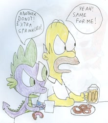 Size: 783x886 | Tagged: safe, artist:sithvampiremaster27, spike, dragon, crossover, homer simpson, the simpsons