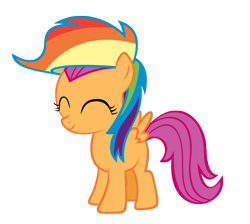 Size: 3000x2689 | Tagged: safe, artist:sidorovich, derpibooru import, scootaloo, pegasus, pony, eyes closed, female, filly, hat, high res, simple background, solo, transparent background, vector