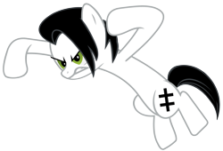 Size: 2392x1629 | Tagged: safe, artist:marelynmayhem, oc, oc only, earth pony, pony, cross of lorraine, fierce, jumping, male, marelyn manson, marilyn manson, ponified, simple background, solo, transparent background, white