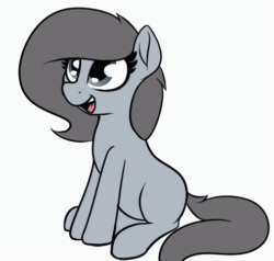 Size: 494x471 | Tagged: safe, artist:axlearts, oc, oc only, oc:delpone, pony, animated, blinking, cute, gif, simple background, sitting, smiling, solo, white background