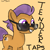 Size: 586x589 | Tagged: safe, artist:twilikessparkles, tender taps, earth pony, pony, colt, male, signature, simple background, smiling, solo, sunglasses, text, two toned mane, two toned tail, yellow background