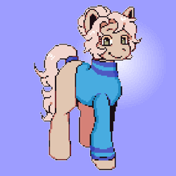 Size: 500x500 | Tagged: safe, artist:poofindi, oc, oc only, oc:mary jane, female, looking at you, pegasus oc, pixel art, smiling, sweater