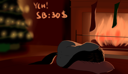 Size: 1766x1022 | Tagged: safe, artist:kpvt, christmas, christmas tree, commission, fireplace, holiday, tree, your character here