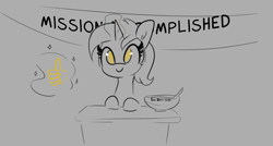 Size: 2672x1430 | Tagged: safe, artist:tjpones, lyra heartstrings, pony, unicorn, george w bush, magic hand, mission accomplished, oats, sketches from a hat, solo, thumbs up