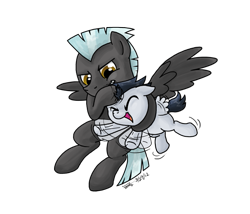 Size: 507x435 | Tagged: safe, artist:zicygomar, rumble, thunderlane, pegasus, pony, brothers, colt, duo, duo male, flailing, male, noogie, simple background, stallion, transparent background