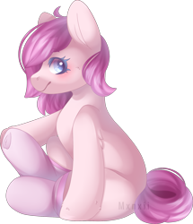 Size: 1505x1752 | Tagged: safe, artist:mxnxii, oc, oc only, oc:kayla, earth pony, pony, blushing, clothes, female, mare, simple background, sitting, socks, solo, transparent background