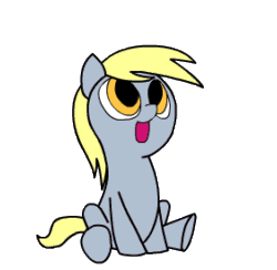 Size: 281x274 | Tagged: safe, artist:justdayside, derpy hooves, pony, :o, animated, cute, daaaaaaaaaaaw, derp, derpabetes, derpy doing derpy things, filly, hnnng, open mouth, scrunchy face, simple background, sitting, smiling, sweet dreams fuel, transparent background, underp, weapons-grade cute