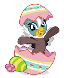 Size: 999x1216 | Tagged: safe, artist:rioshi, artist:starshadem, oc, oc only, oc:duk, duck pony, pegasus, pony, base used, cute, easter, easter egg, egg, female, holiday, mare, open mouth, pegaduck, quack, quak, simple background, smiling, solo, transparent background