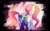 Size: 1600x1000 | Tagged: safe, artist:karzahnii, princess celestia, princess luna, alicorn, pony, cute, cutelestia, duo, duo female, eyes closed, female, filly, floppy ears, foal, lunabetes, photoshop, raised hoof, smiling, woona