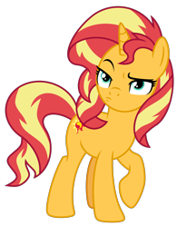 Size: 3900x5000 | Tagged: safe, sunset shimmer, unicorn, female, incredulous, solo, vector