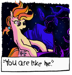 Size: 1472x1536 | Tagged: safe, artist:dinexistente, tantabus, oc, oc only, oc:safe haven, pony, /mlp/, 4chan, drawthread, dream, holding hooves, night, text