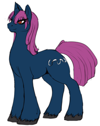 Size: 387x483 | Tagged: safe, artist:anonymous, oc, oc only, oc:sinuous, changeling, unicorn, disguised changeling, female, unshorn fetlocks