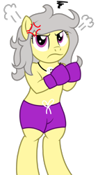 Size: 1080x1920 | Tagged: safe, artist:toyminator900, oc, oc only, oc:spettra, earth pony, pony, angry, boxing, boxing gloves, clothes, shorts, transparent background