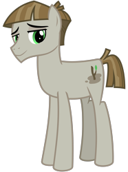 Size: 2600x3500 | Tagged: safe, artist:cheezedoodle96, mudbriar, earth pony, pony, the maud couple, .svg available, cute, lidded eyes, looking at you, male, mudbriawww, simple background, smiling, solo, stallion, svg, transparent background, vector
