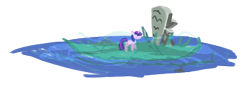 Size: 371x127 | Tagged: safe, artist:dinexistente, twilight sparkle, picture for breezies, simple background, solo, stone, transparent background, water, writing